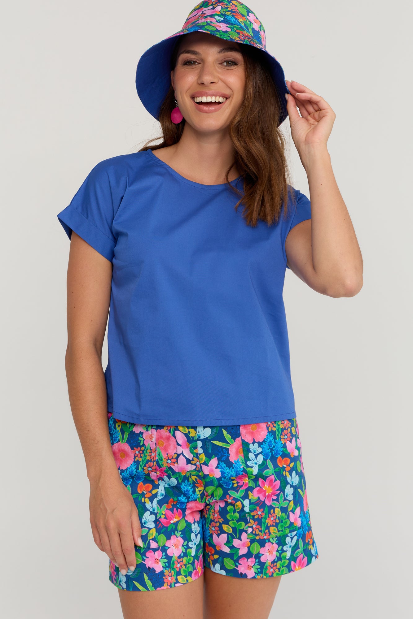 Luna Top Oxford Blue