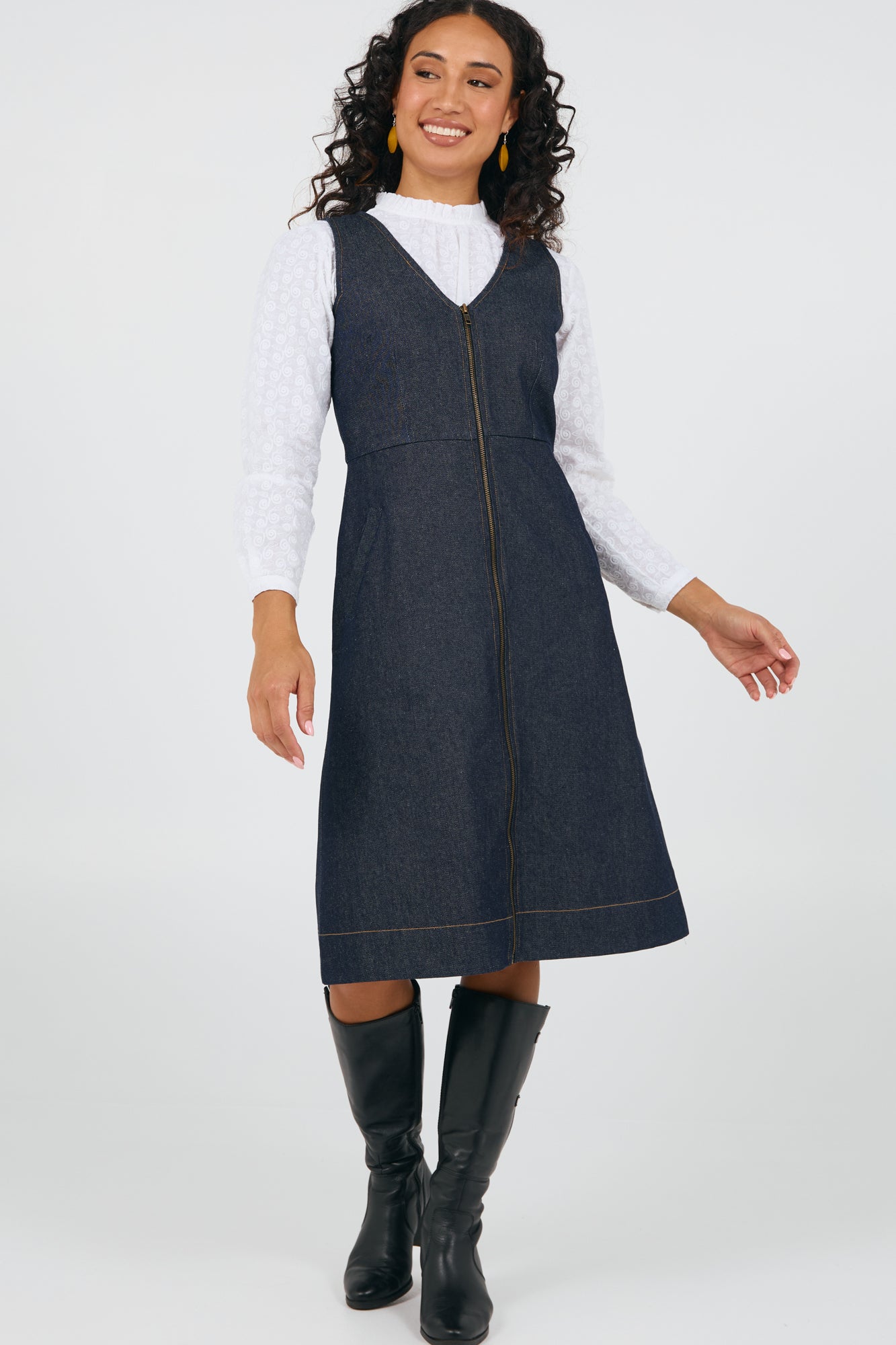 Mila Pinafore Denim