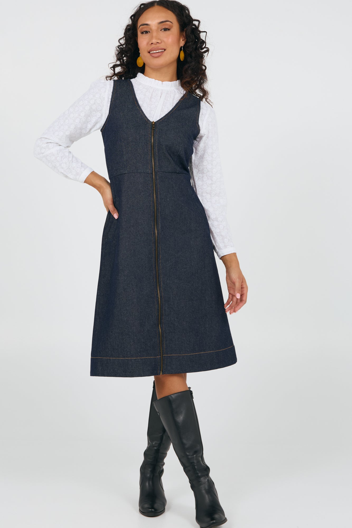 Mila Pinafore Denim