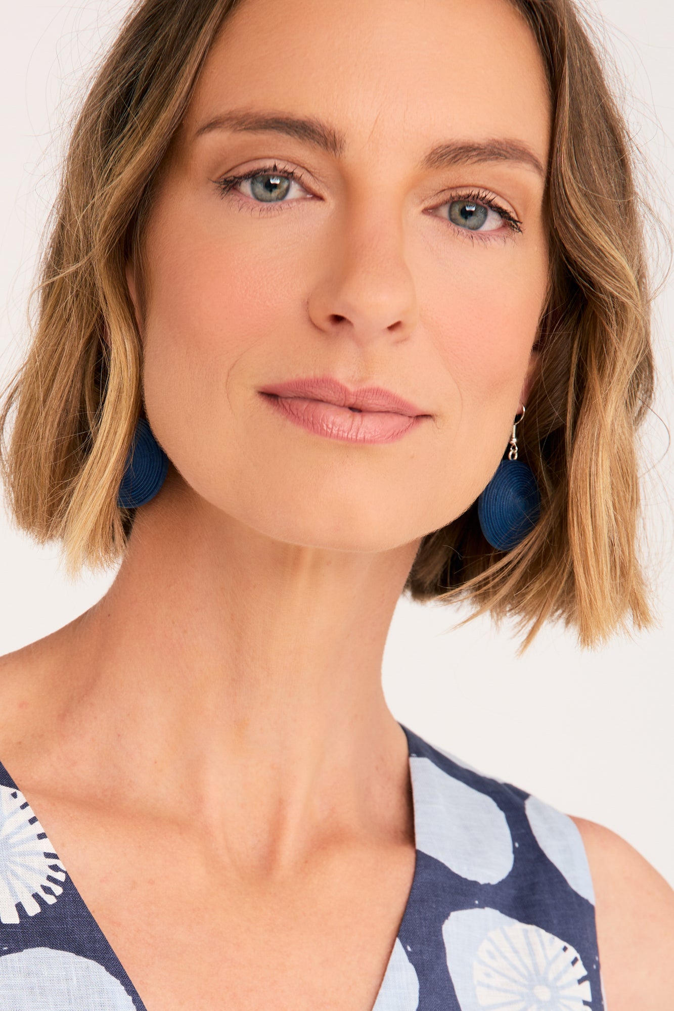 Swirl Earrings French Navy