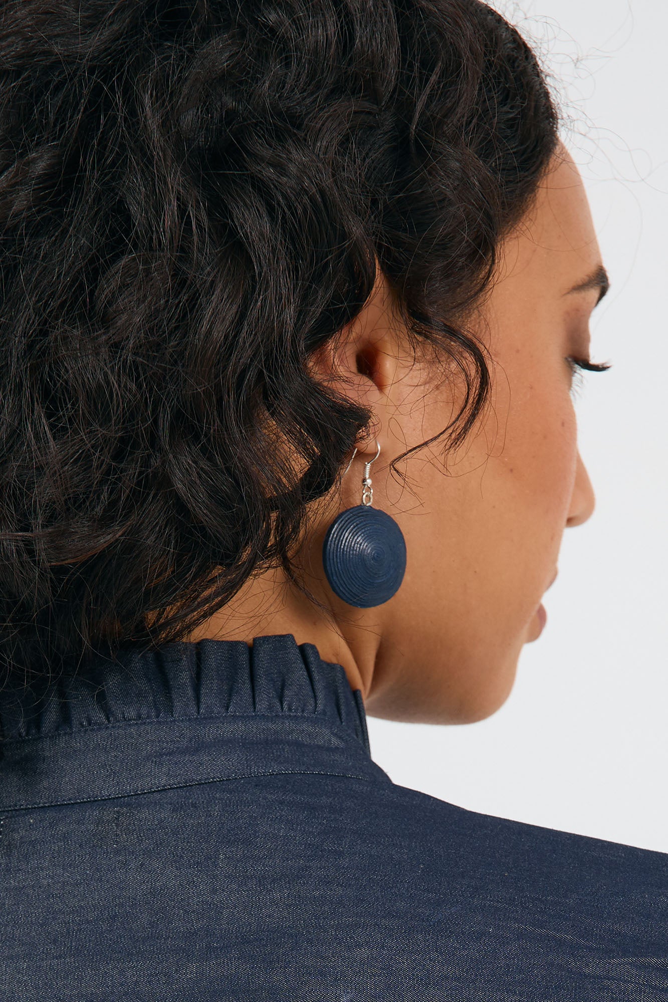 Swirl Earrings French Navy