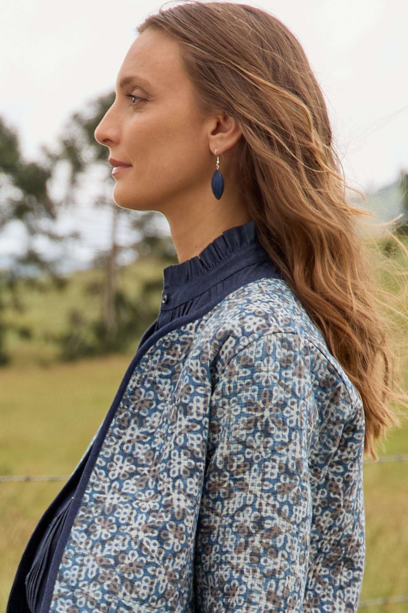 Swirl Earrings French Navy