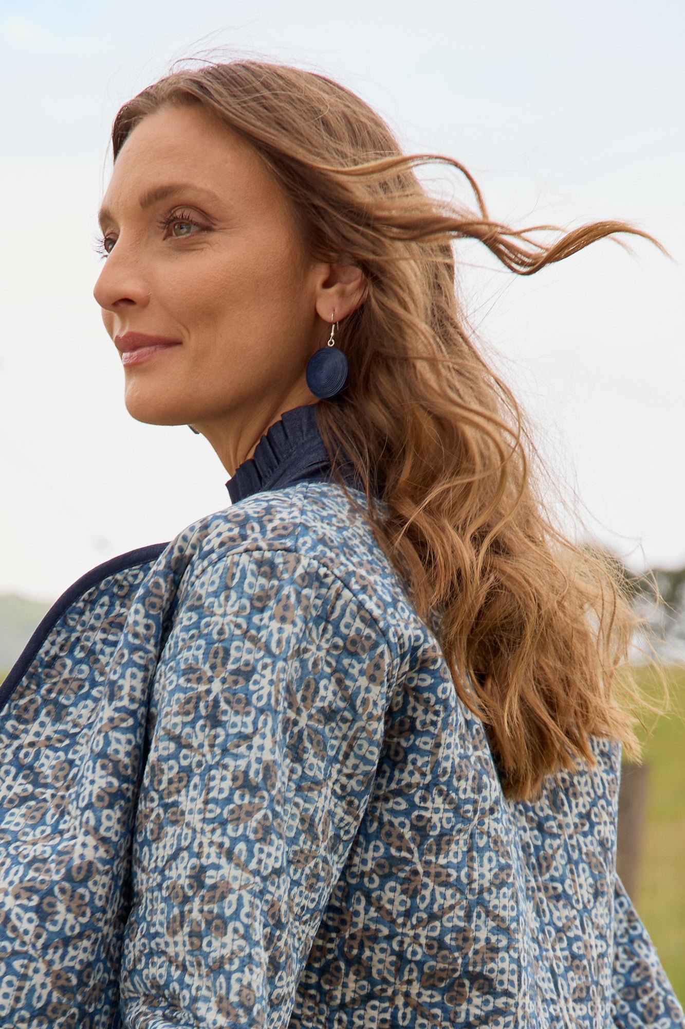 Swirl Earrings French Navy