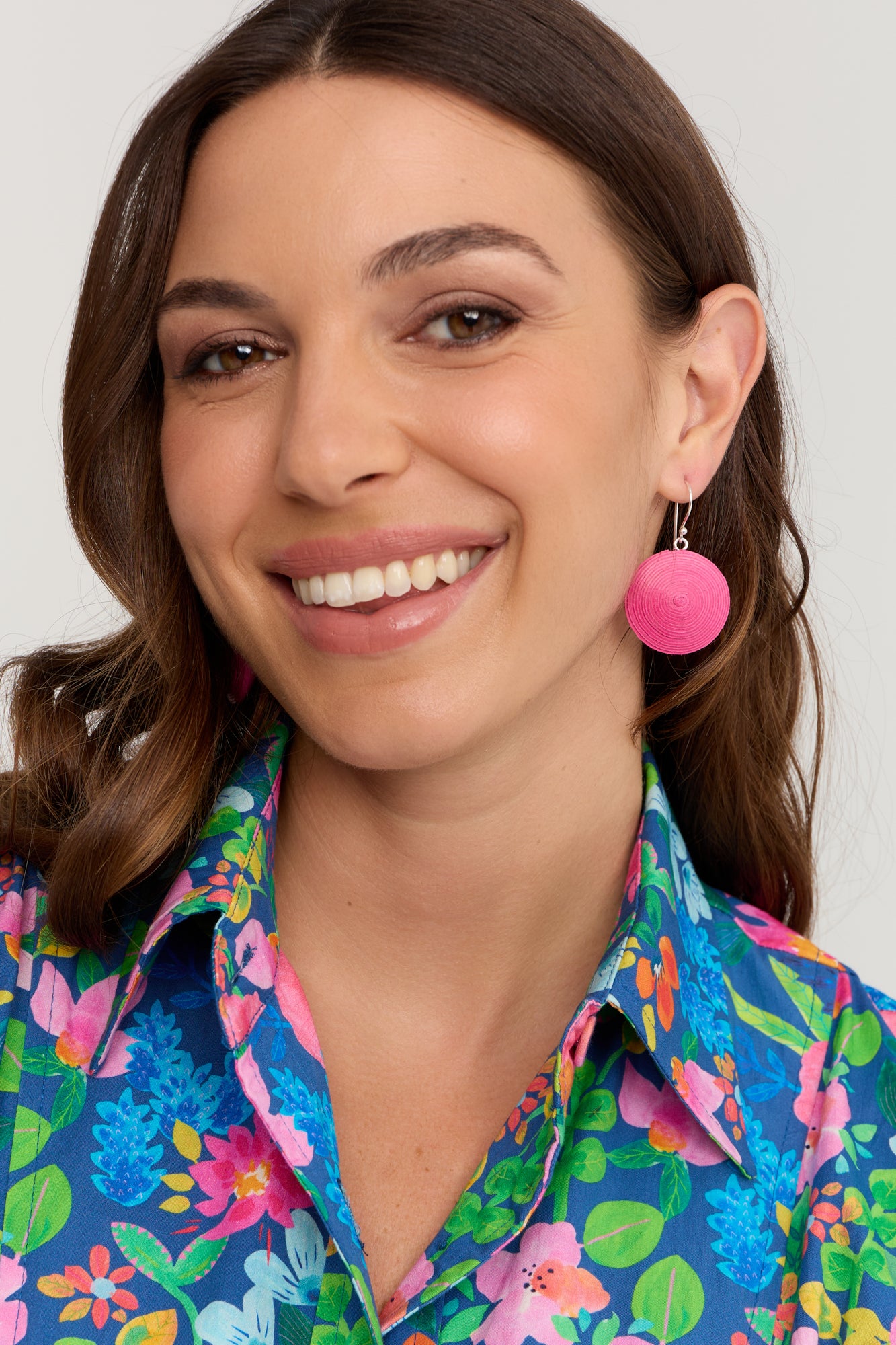 Swirl Earrings Fuchsia