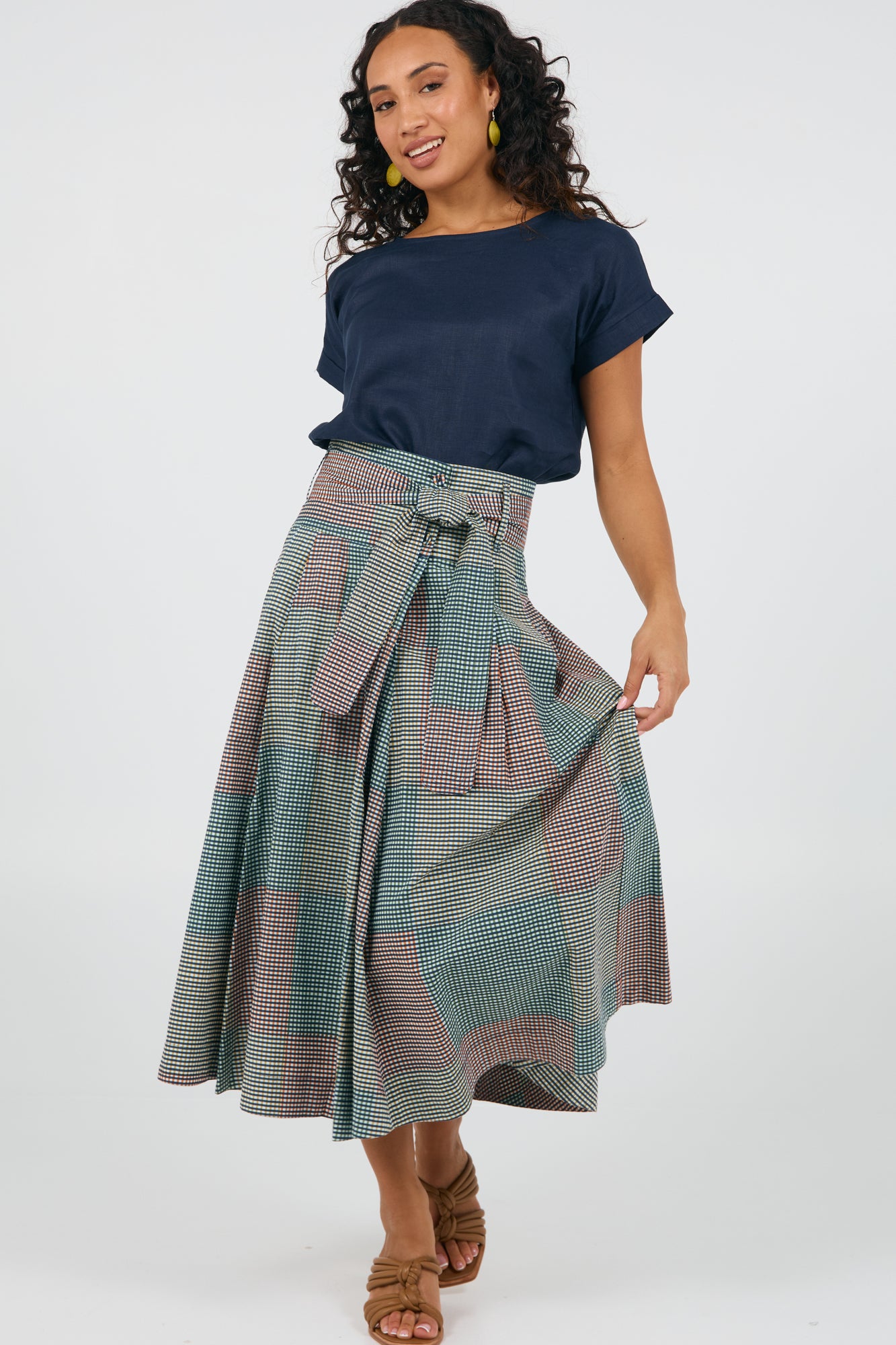 Rhodes Skirt Indian Plaid