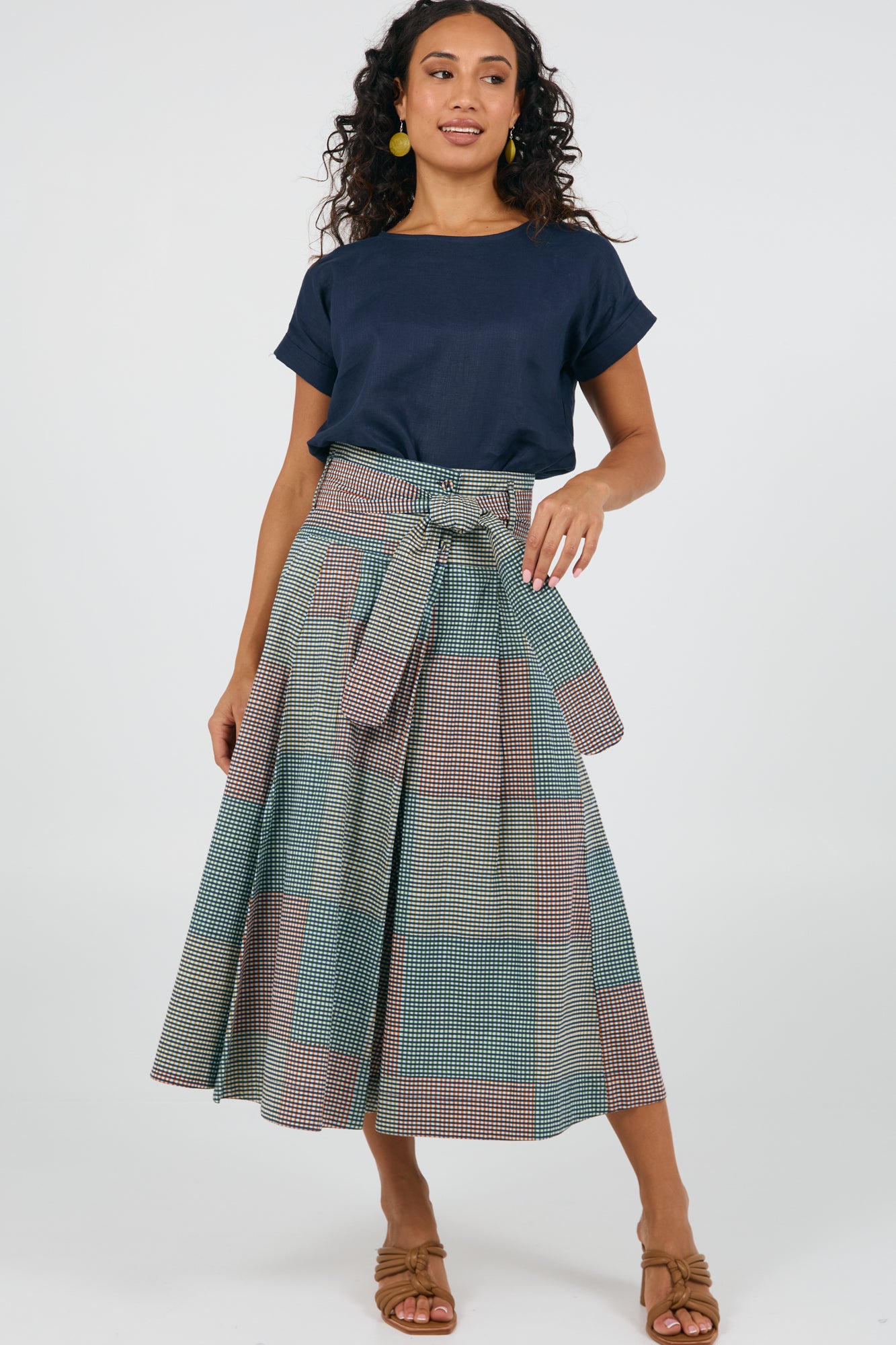 Rhodes Skirt Indian Plaid
