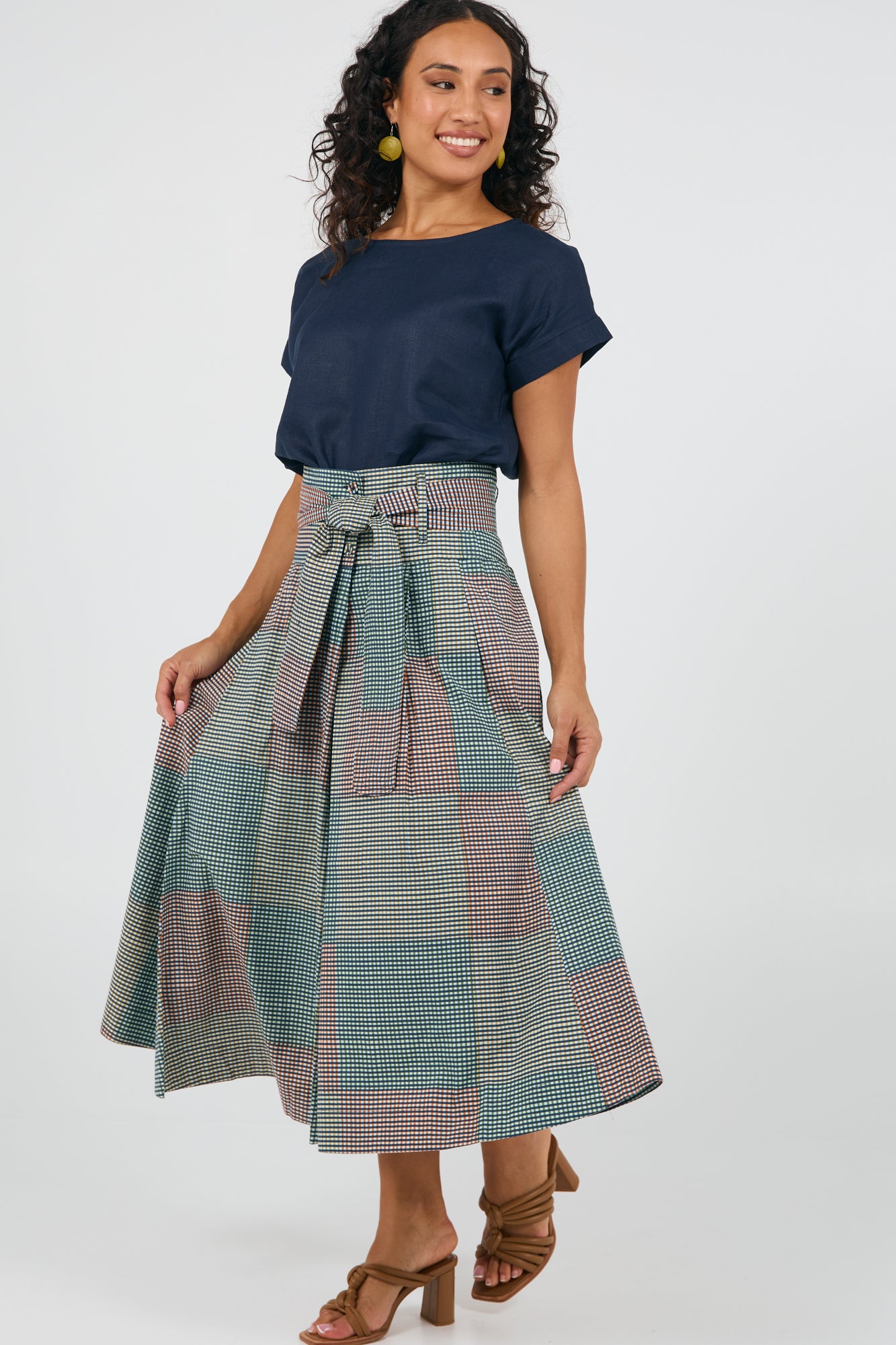 Rhodes Skirt Indian Plaid