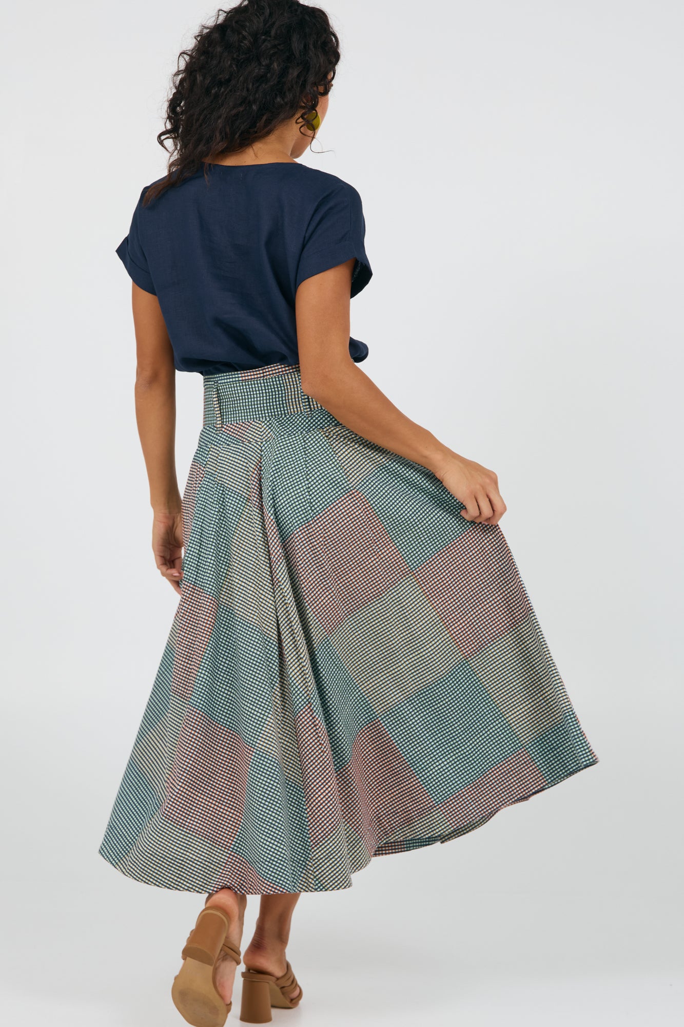 Rhodes Skirt Indian Plaid