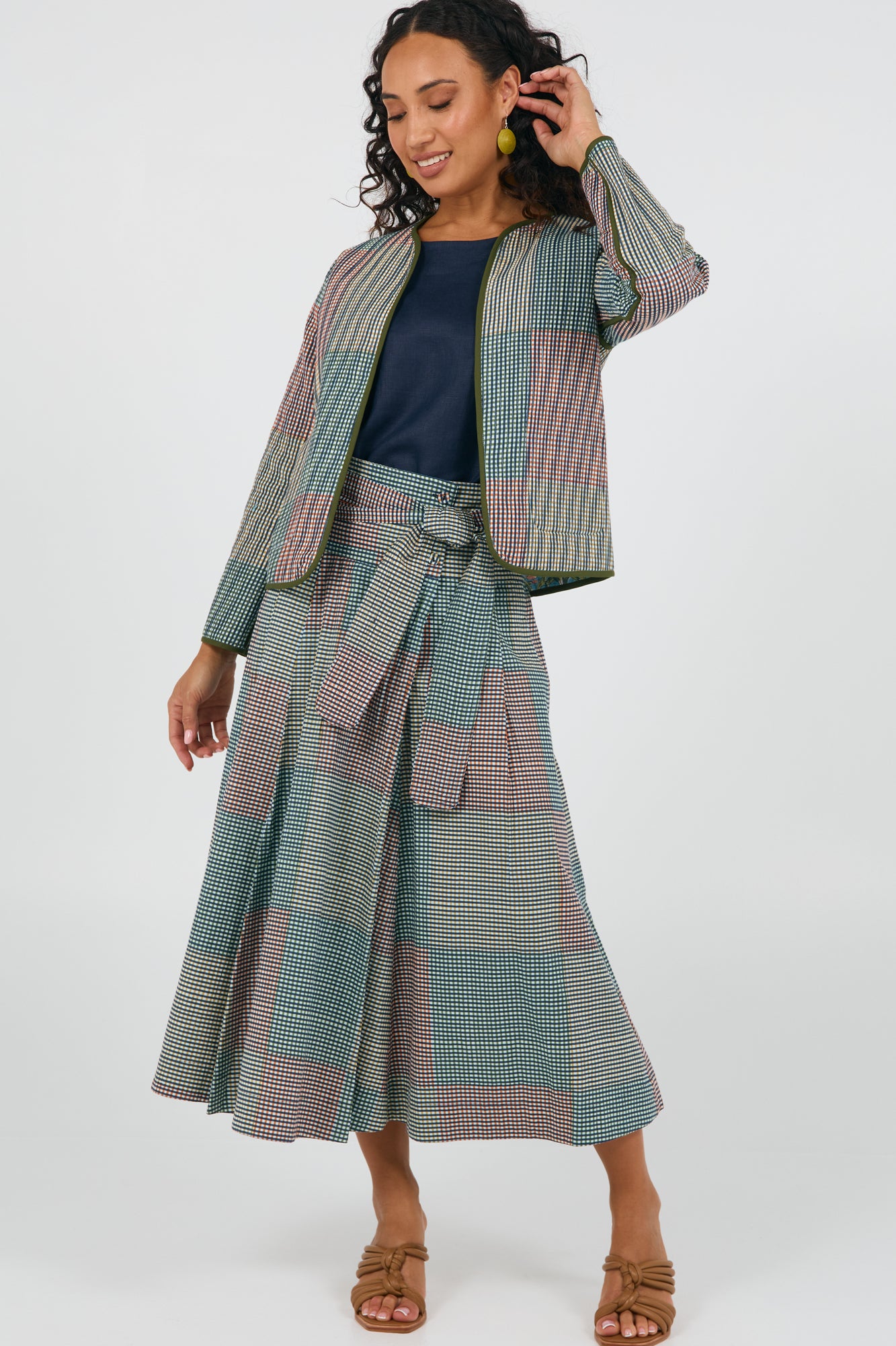 Rhodes Skirt Indian Plaid