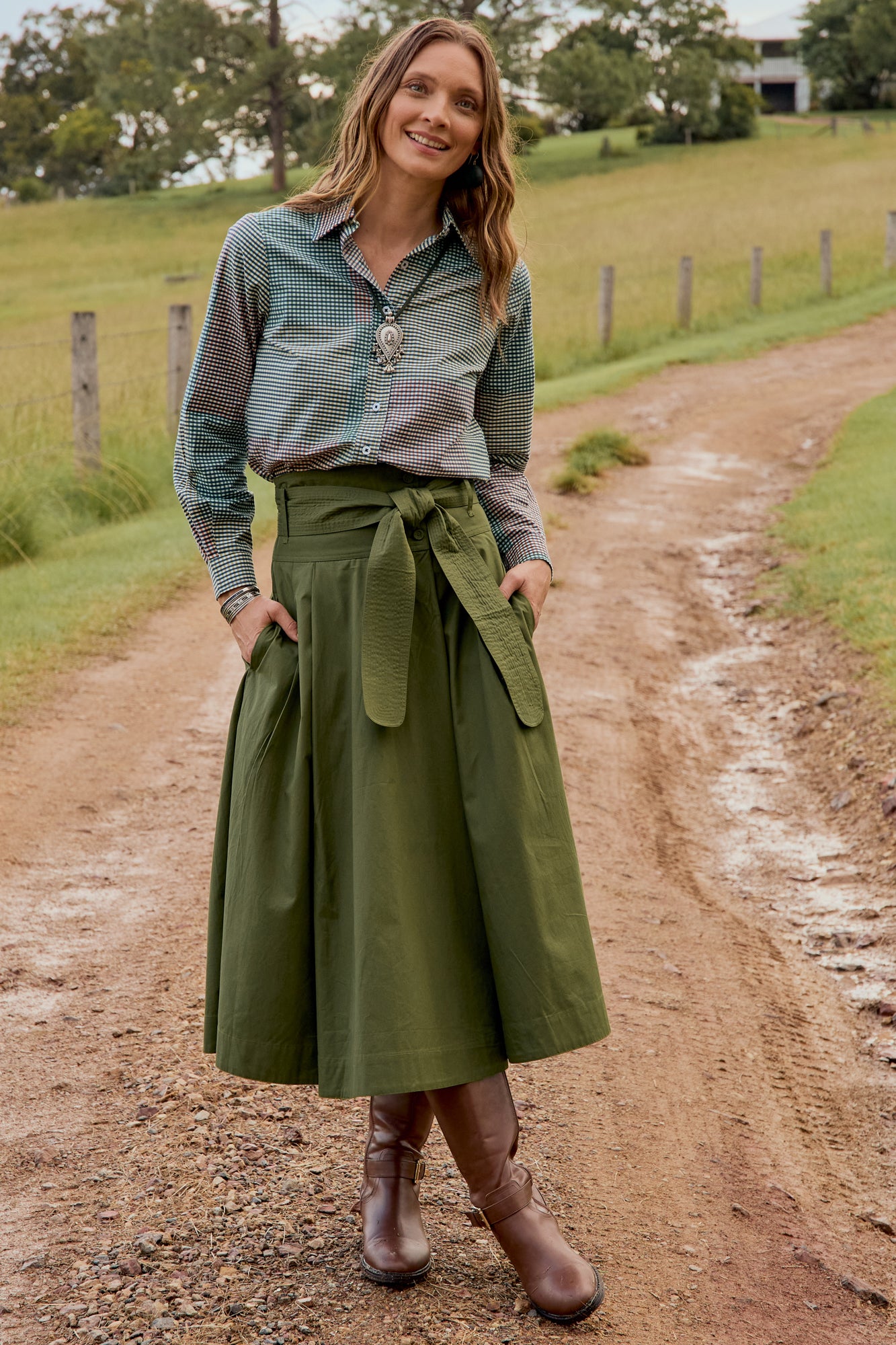 Rhodes Skirt Cypress Green