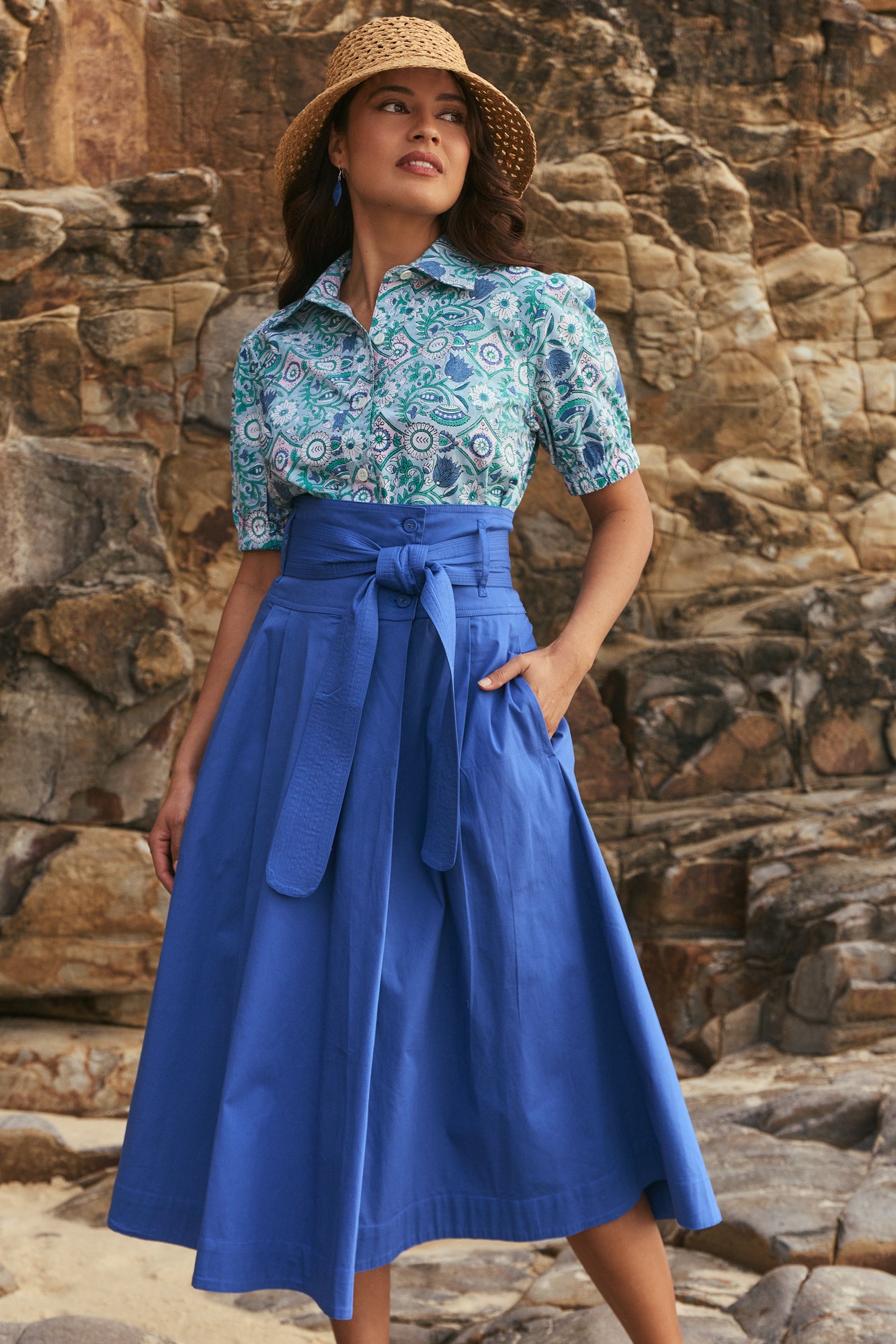 Rhodes Skirt Oxford Blue