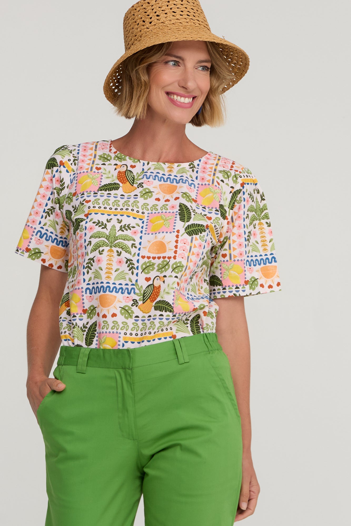 Sabrina Top Tropical Patchwork