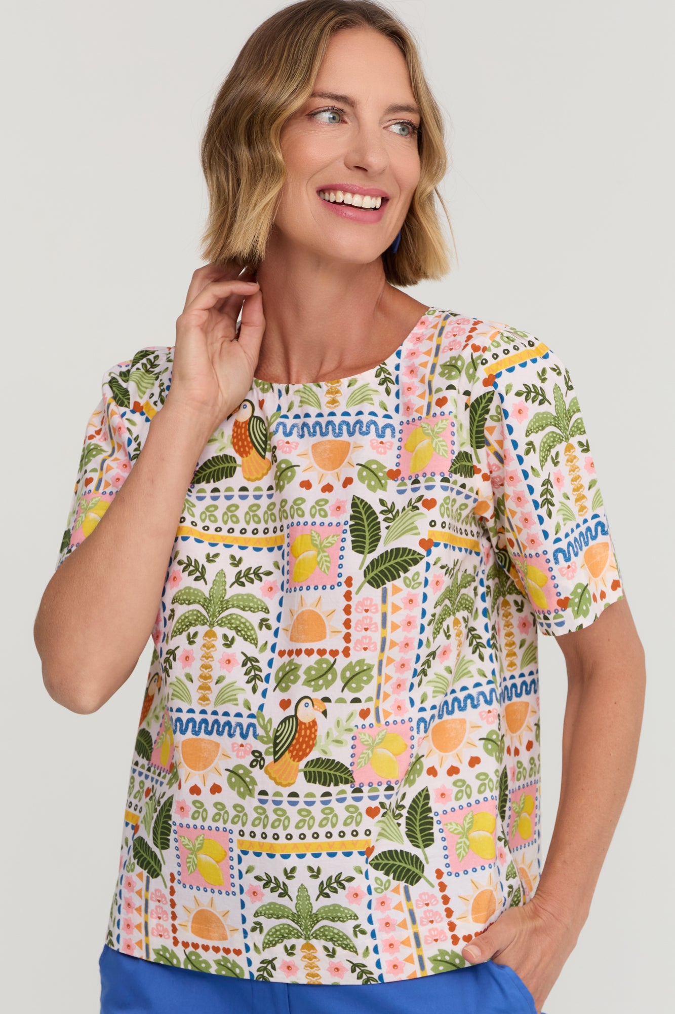 Sabrina Top Tropical Patchwork