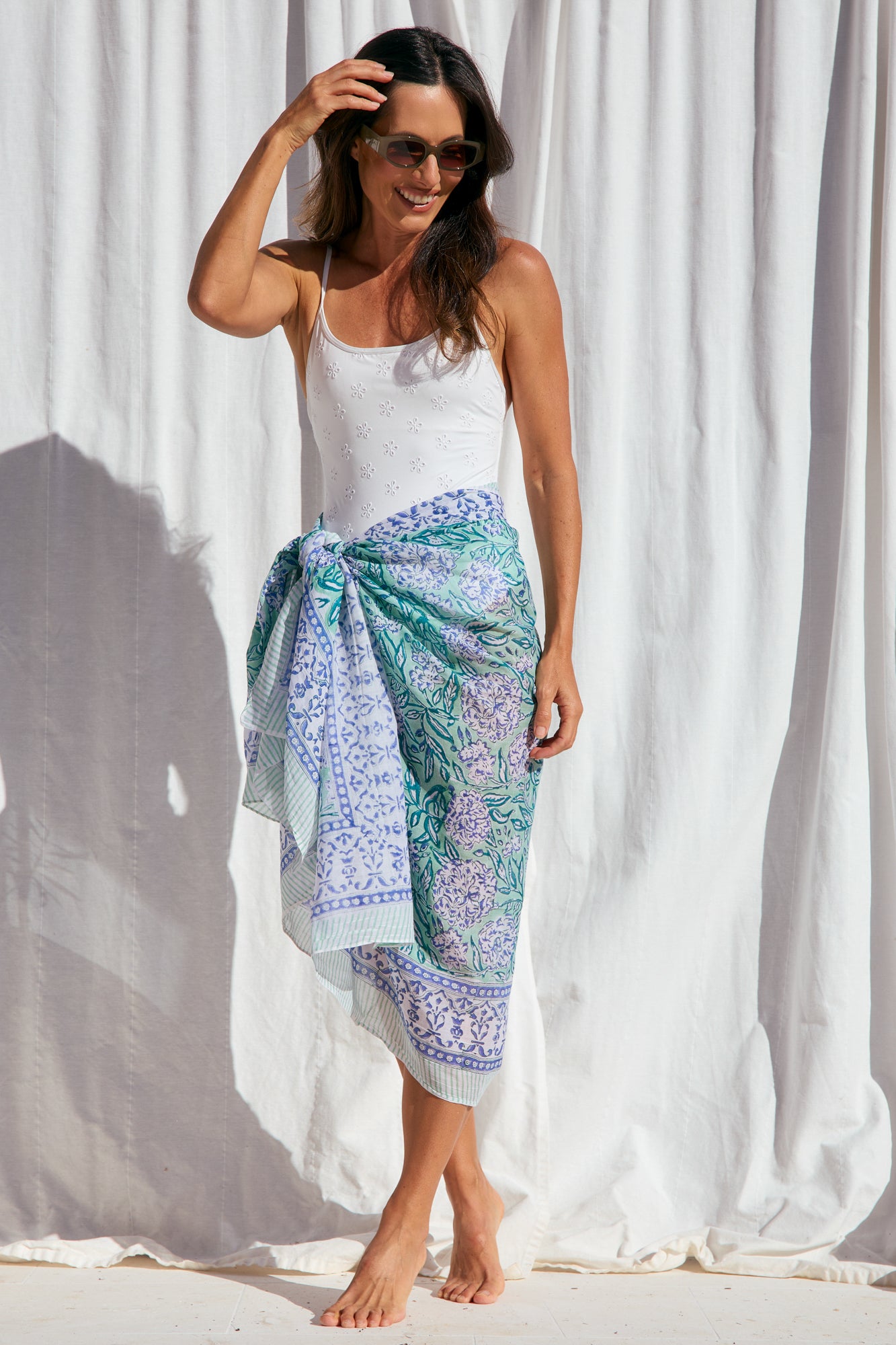 Hand Printed Sarong Capri Bloom