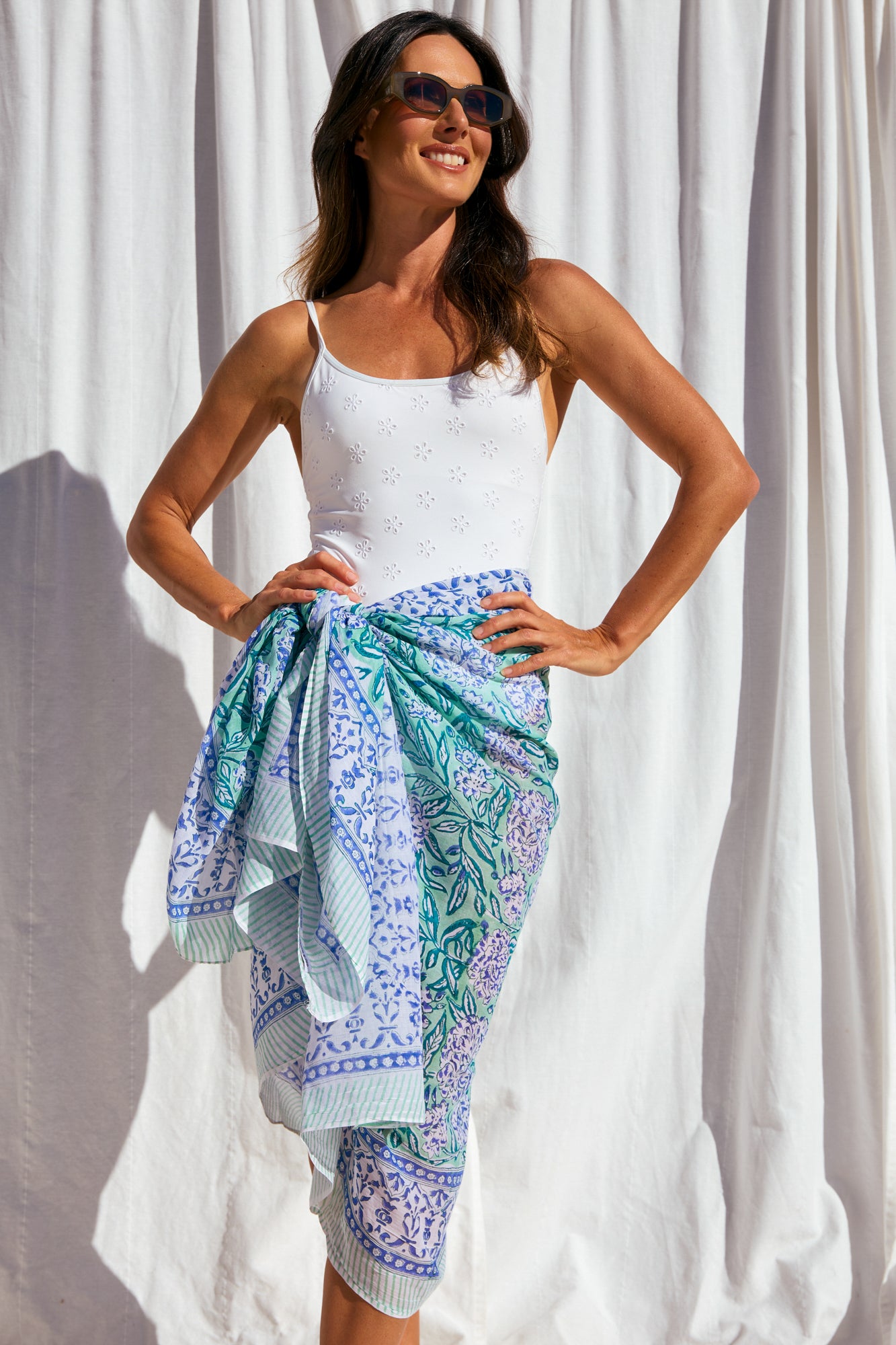 Hand Printed Sarong Capri Bloom