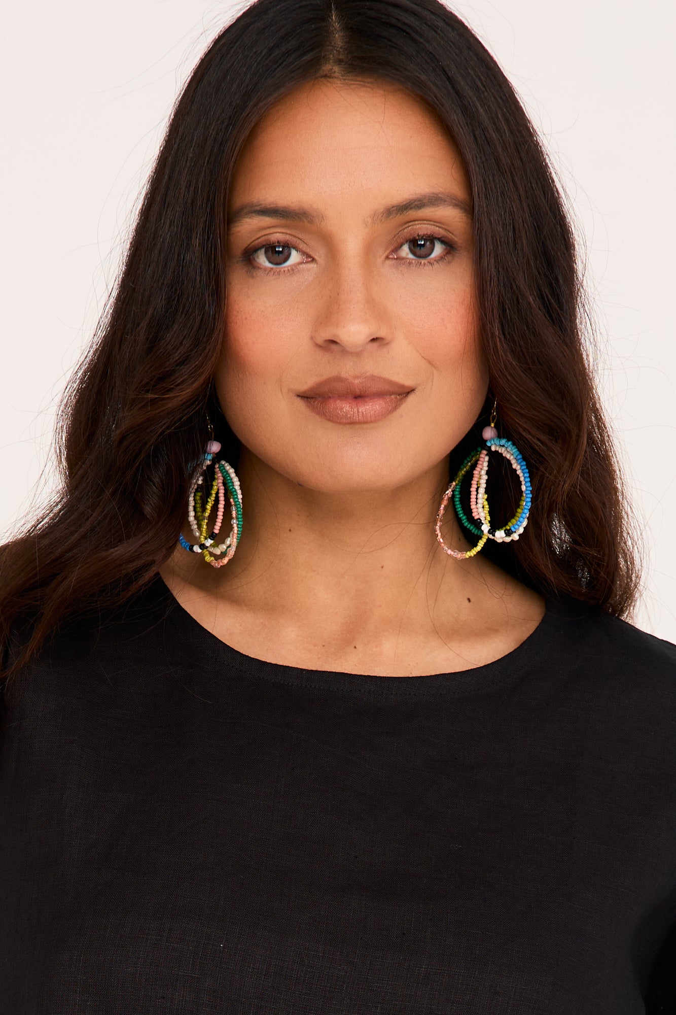 Seed Bead Hoop Earrings