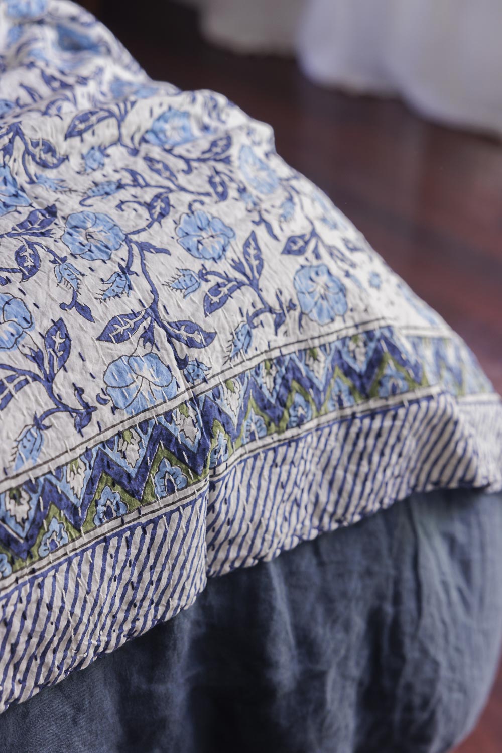 Kantha Quilt Cornflower