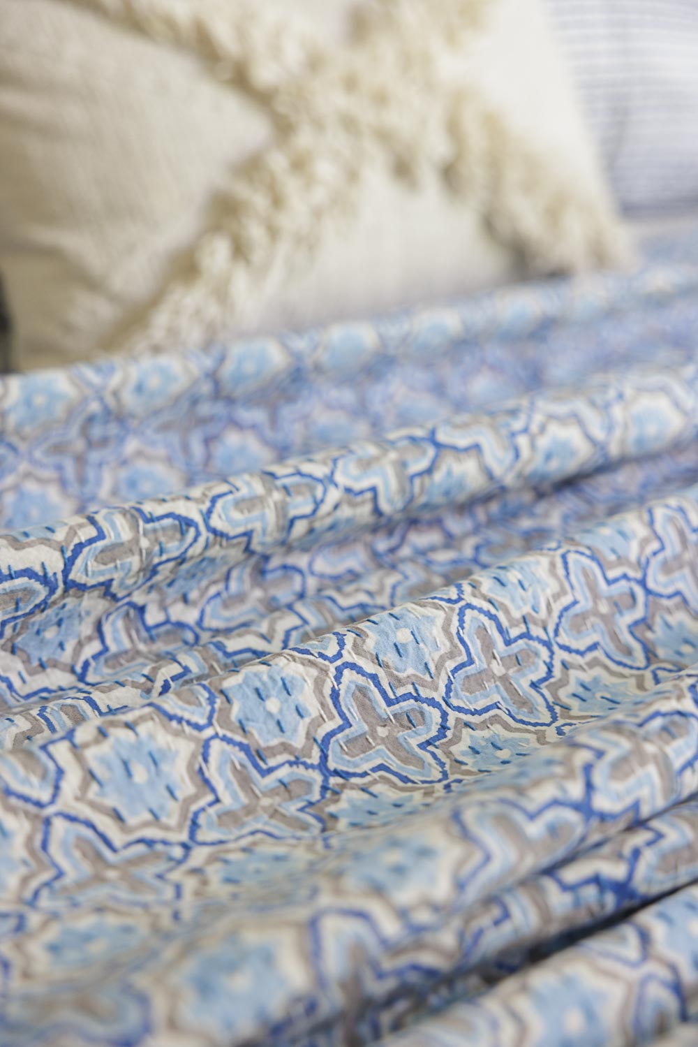 Kantha Quilt Sky Blues