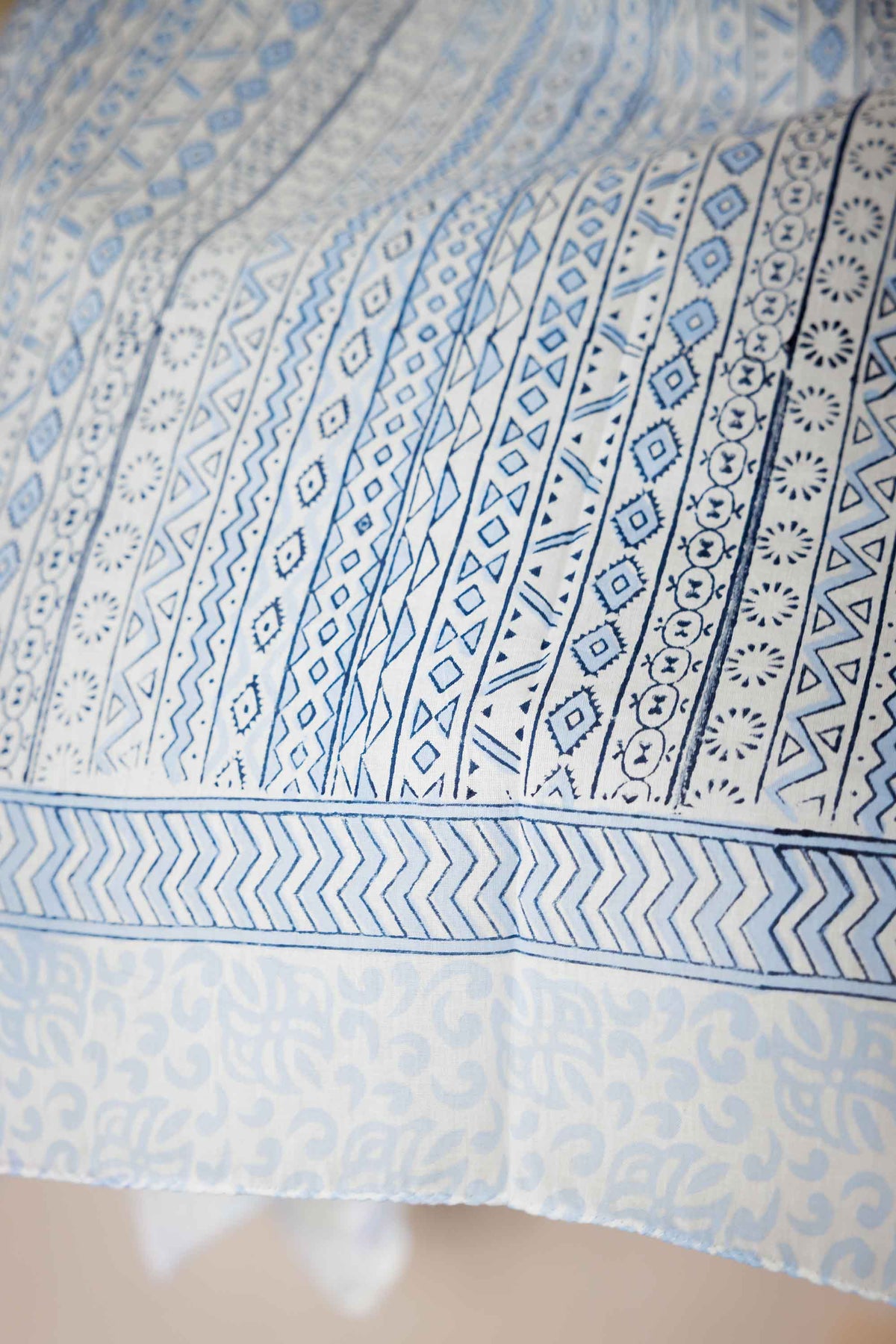 Hand Printed Sarong Mykonos Blue