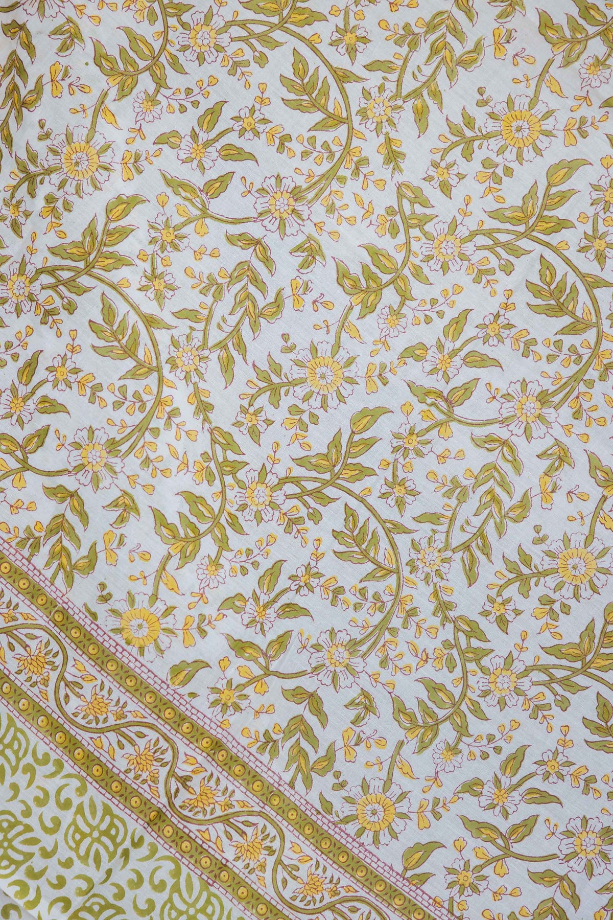 Hand Printed Sarong Sage Blossom