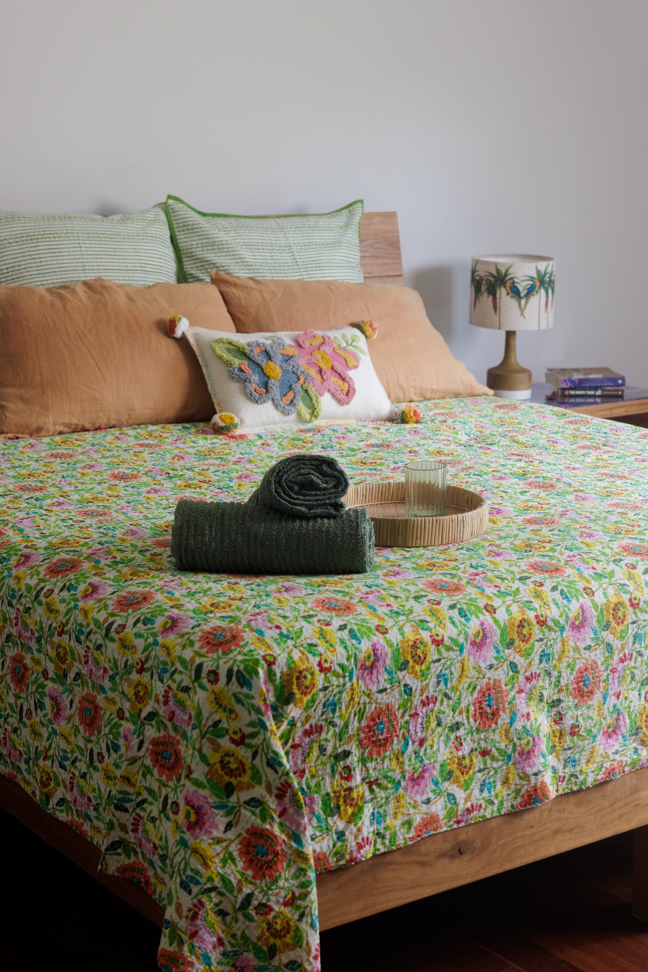 Kantha Quilt Spring Bloom