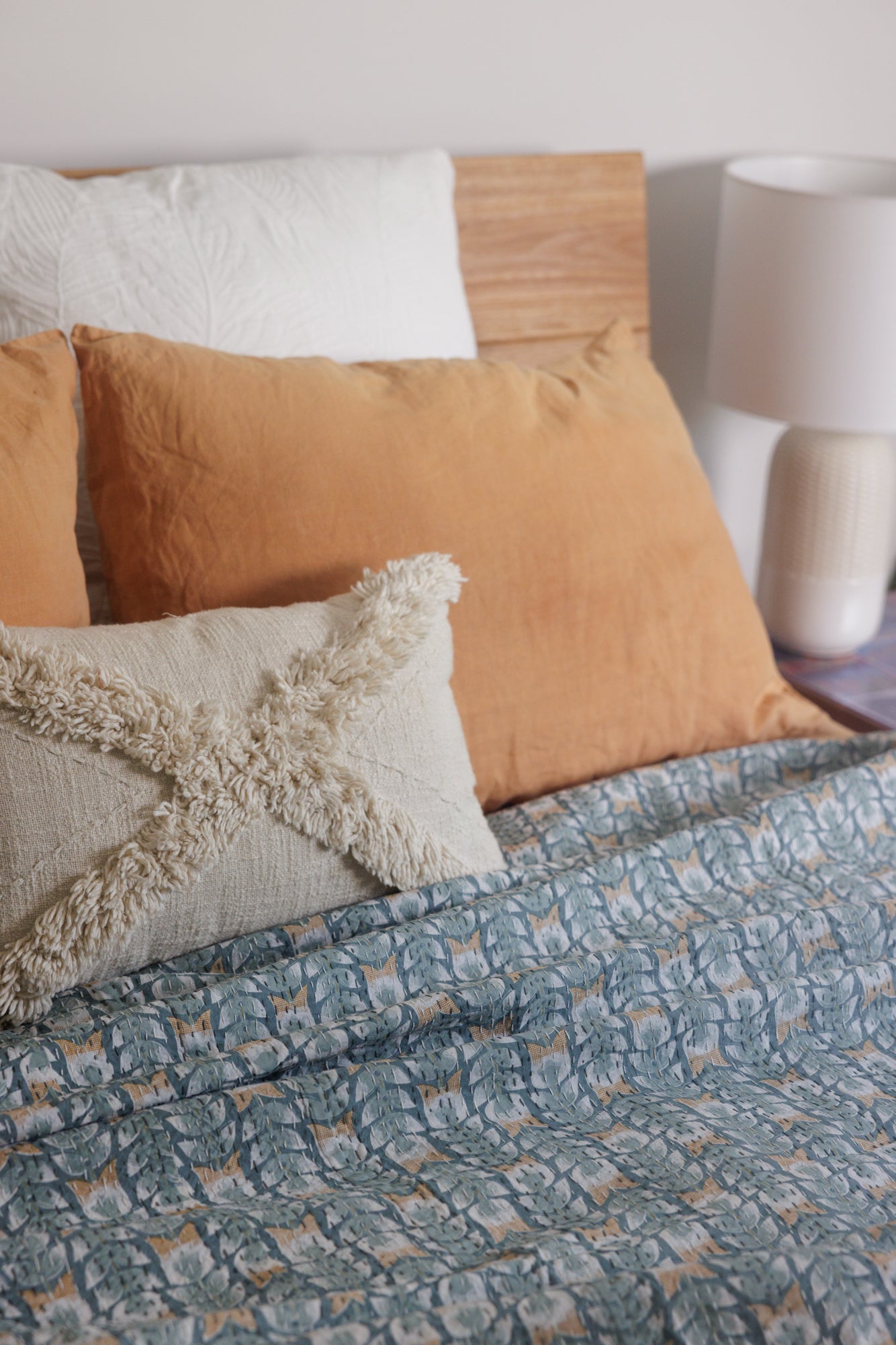 Kantha Quilt Tulipa Blues