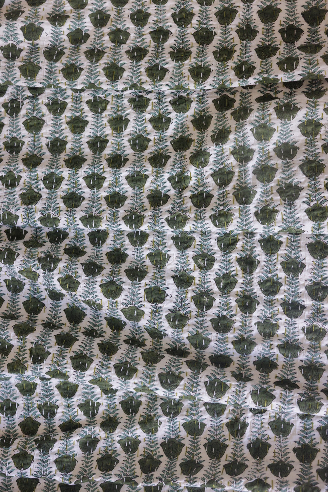 Kantha Quilt Tulipa Greens