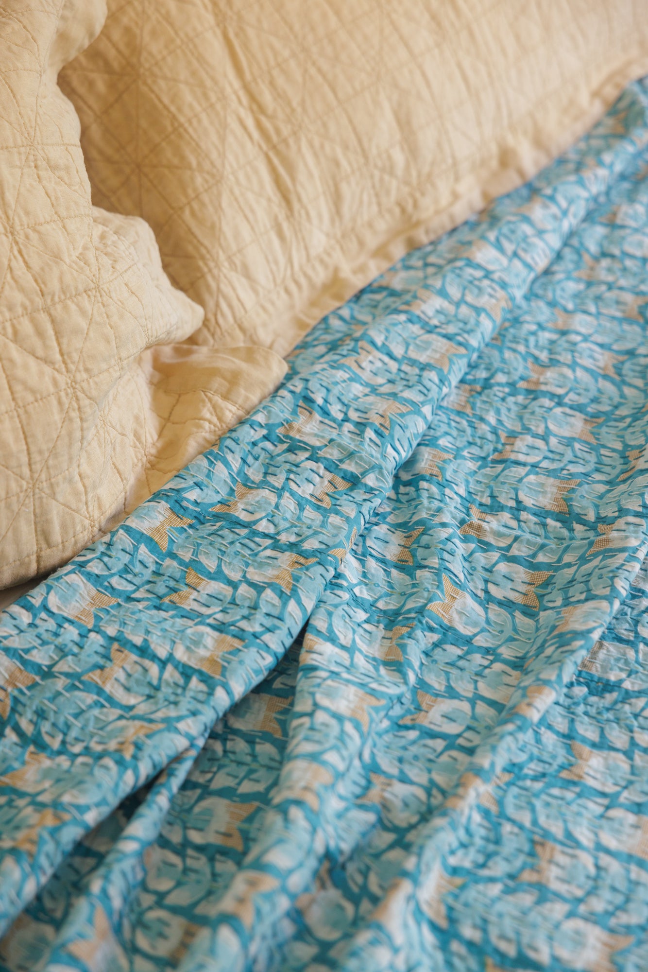Kantha Quilt Tulipa Turquoise