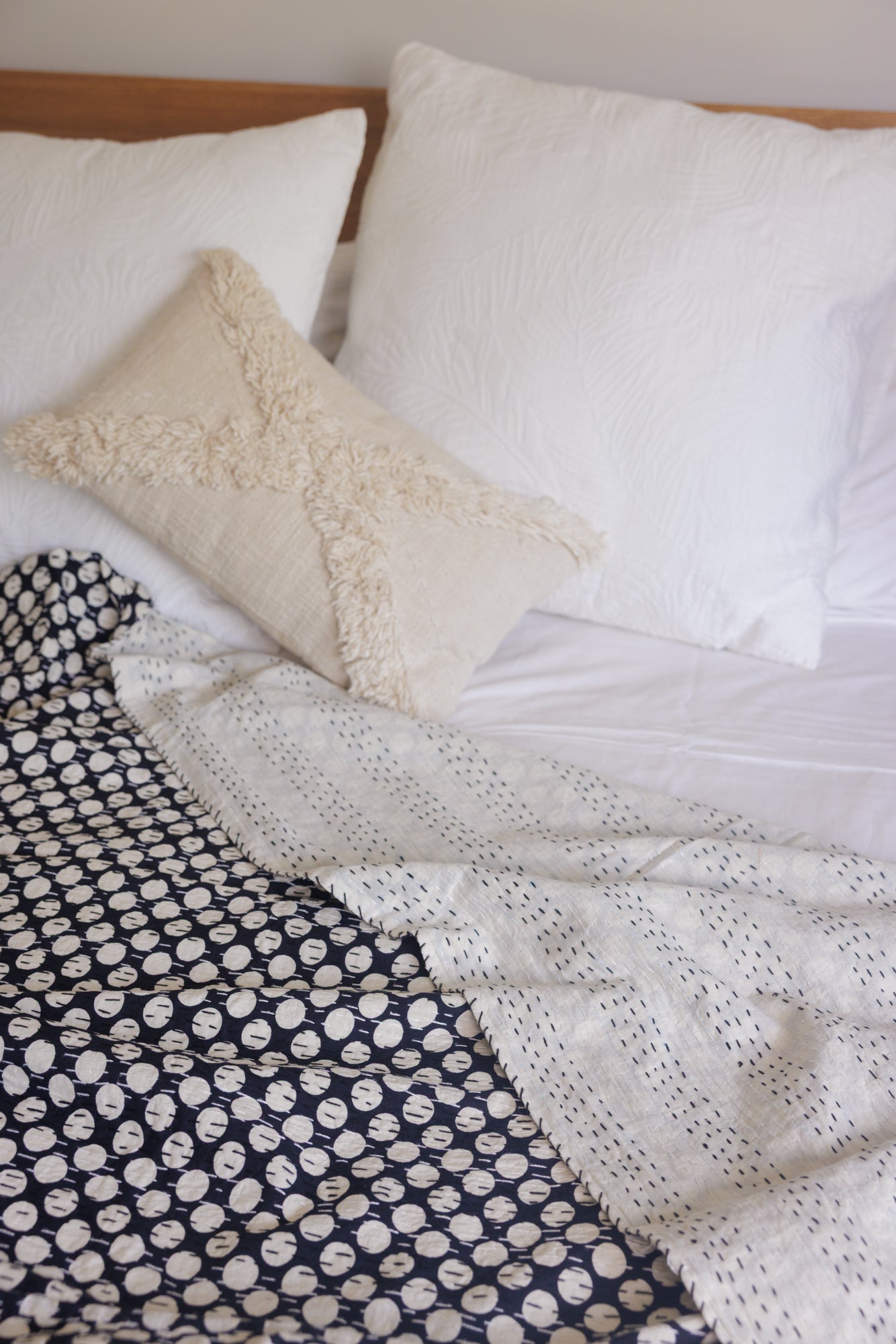 Kantha Quilt B&W Spot