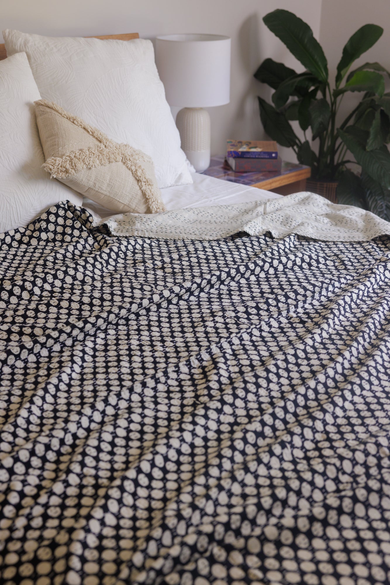 Kantha Quilt B&W Spot