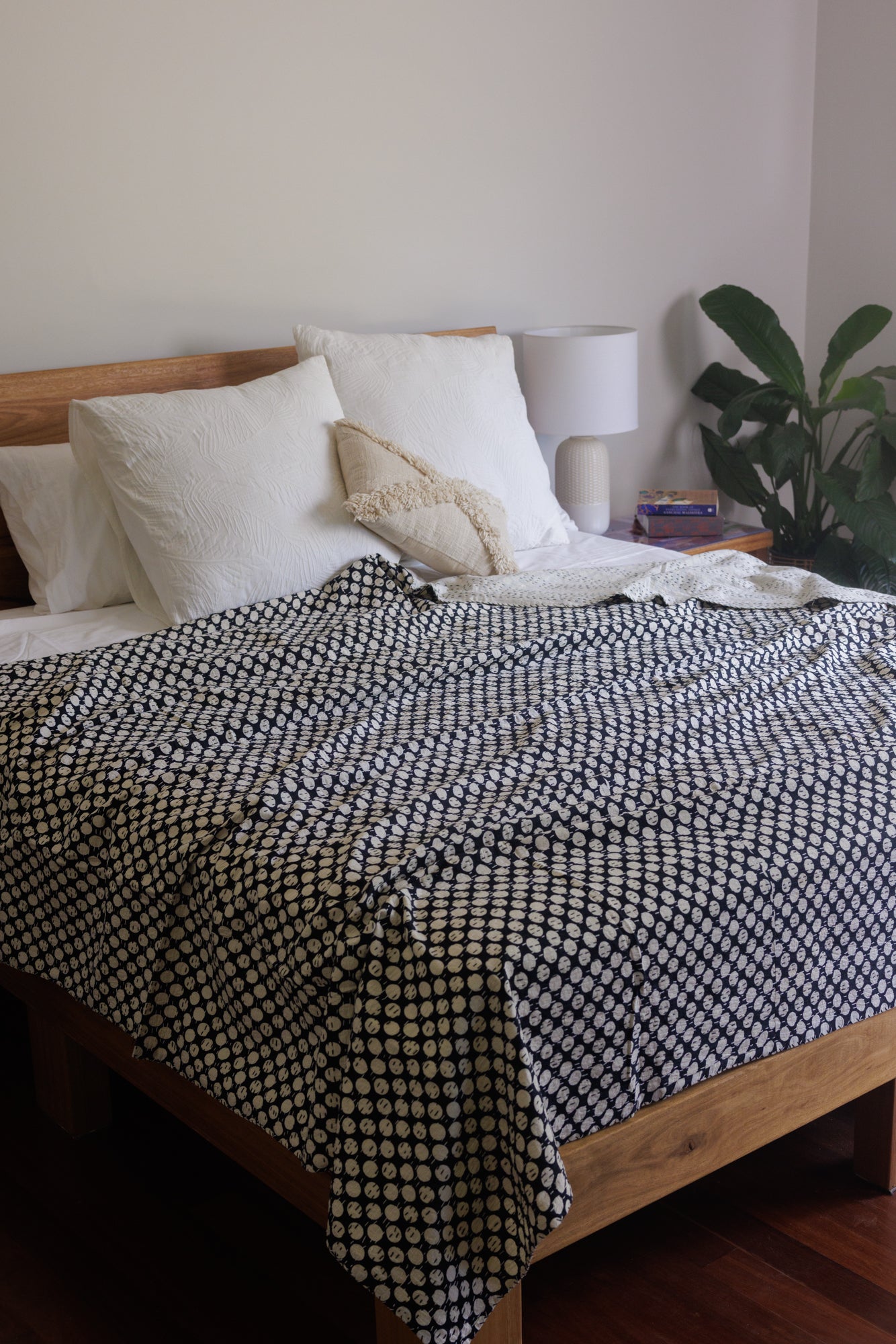 Kantha Quilt B&W Spot