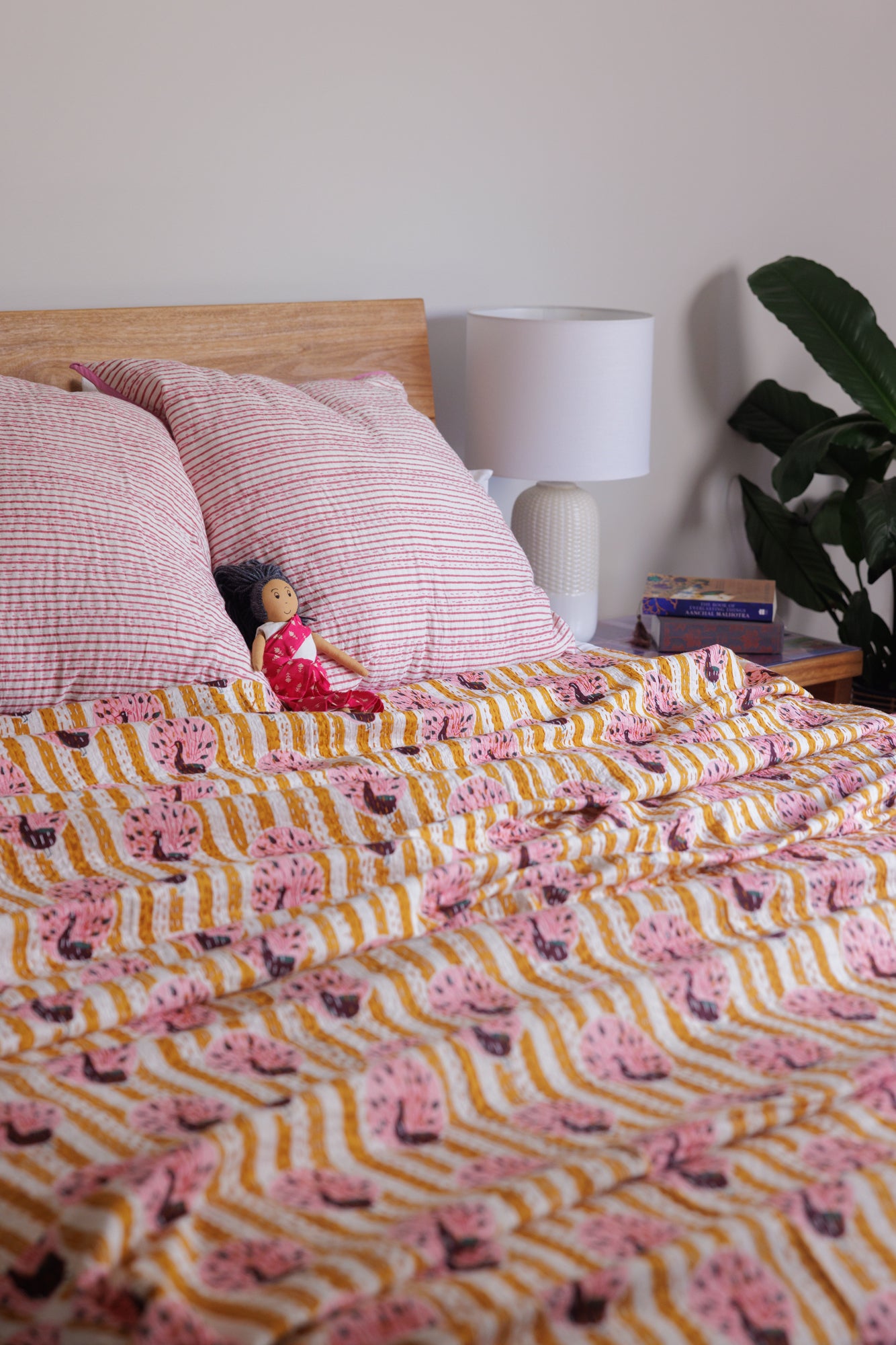 Kantha Quilt Peacock Stripes