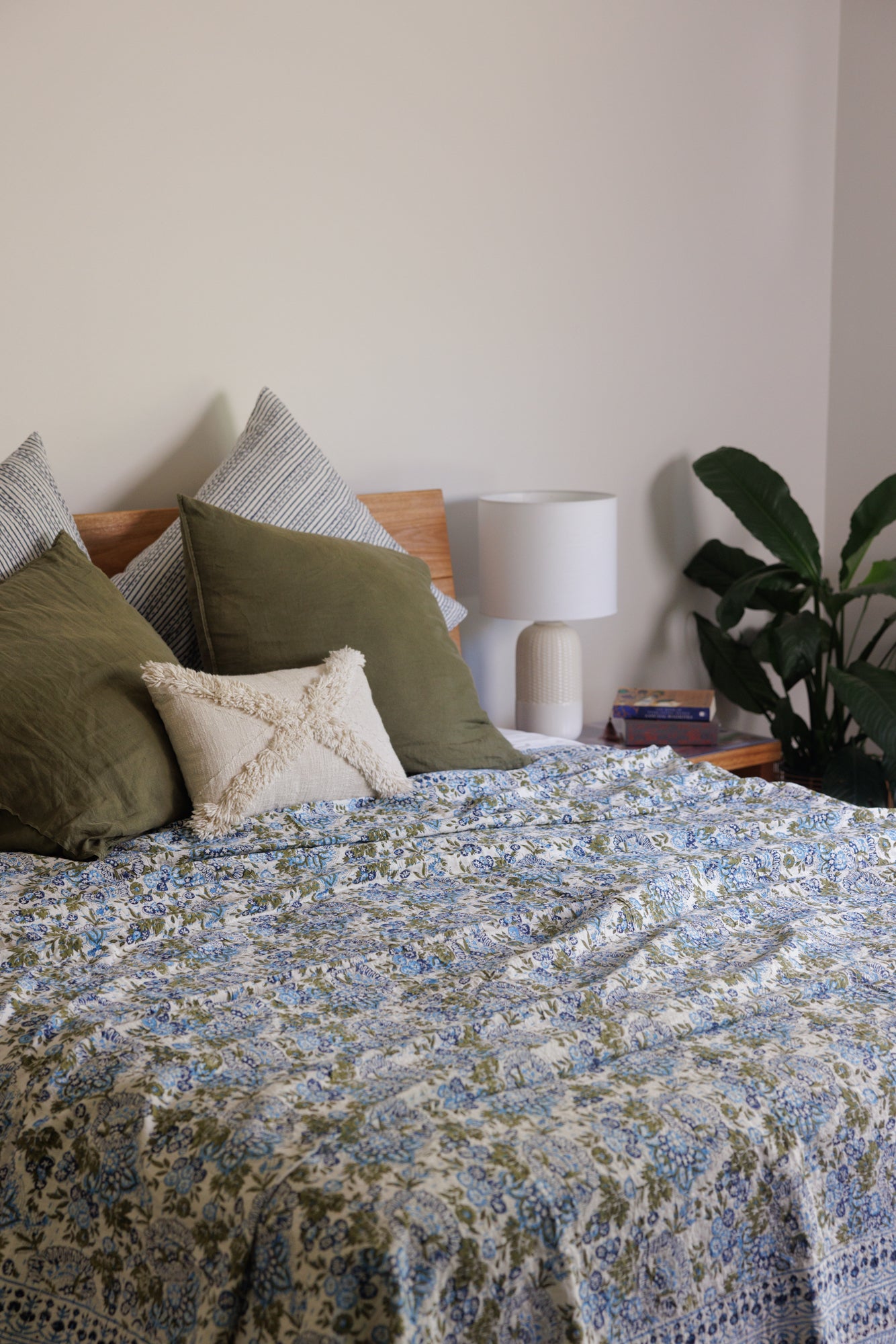 Kantha Quilt Seaside Flowers