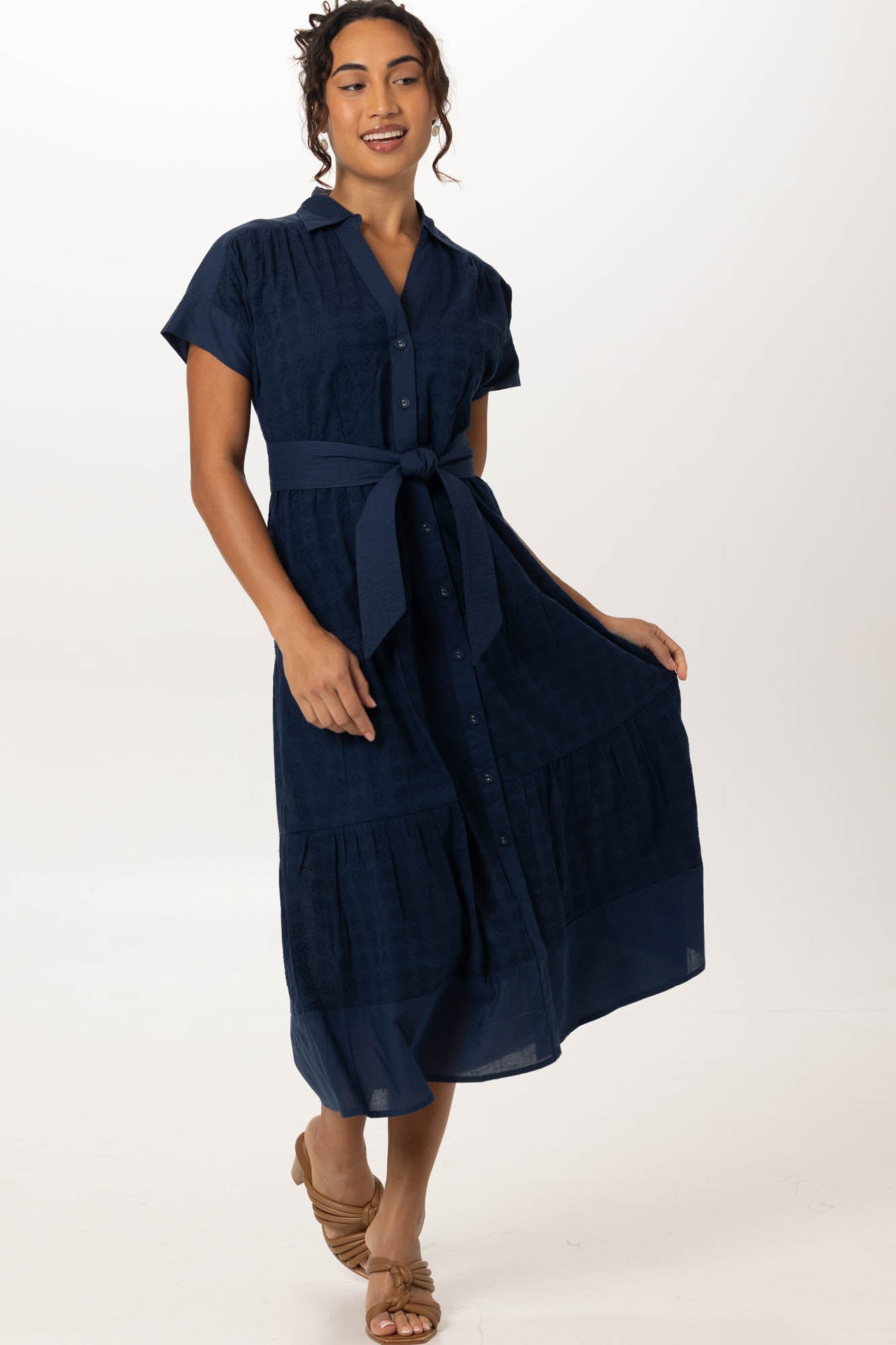 Wren Maxi Navy Embroidery