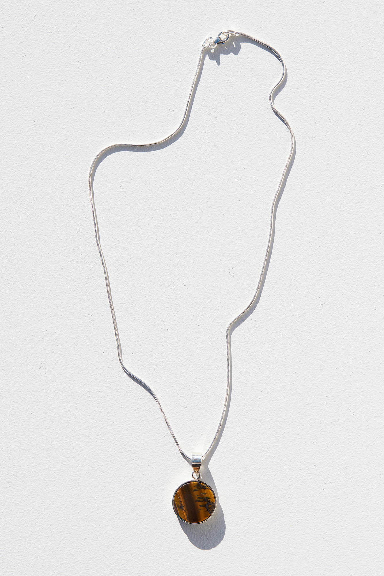 Tiger's Eye Round Pendant & Necklace