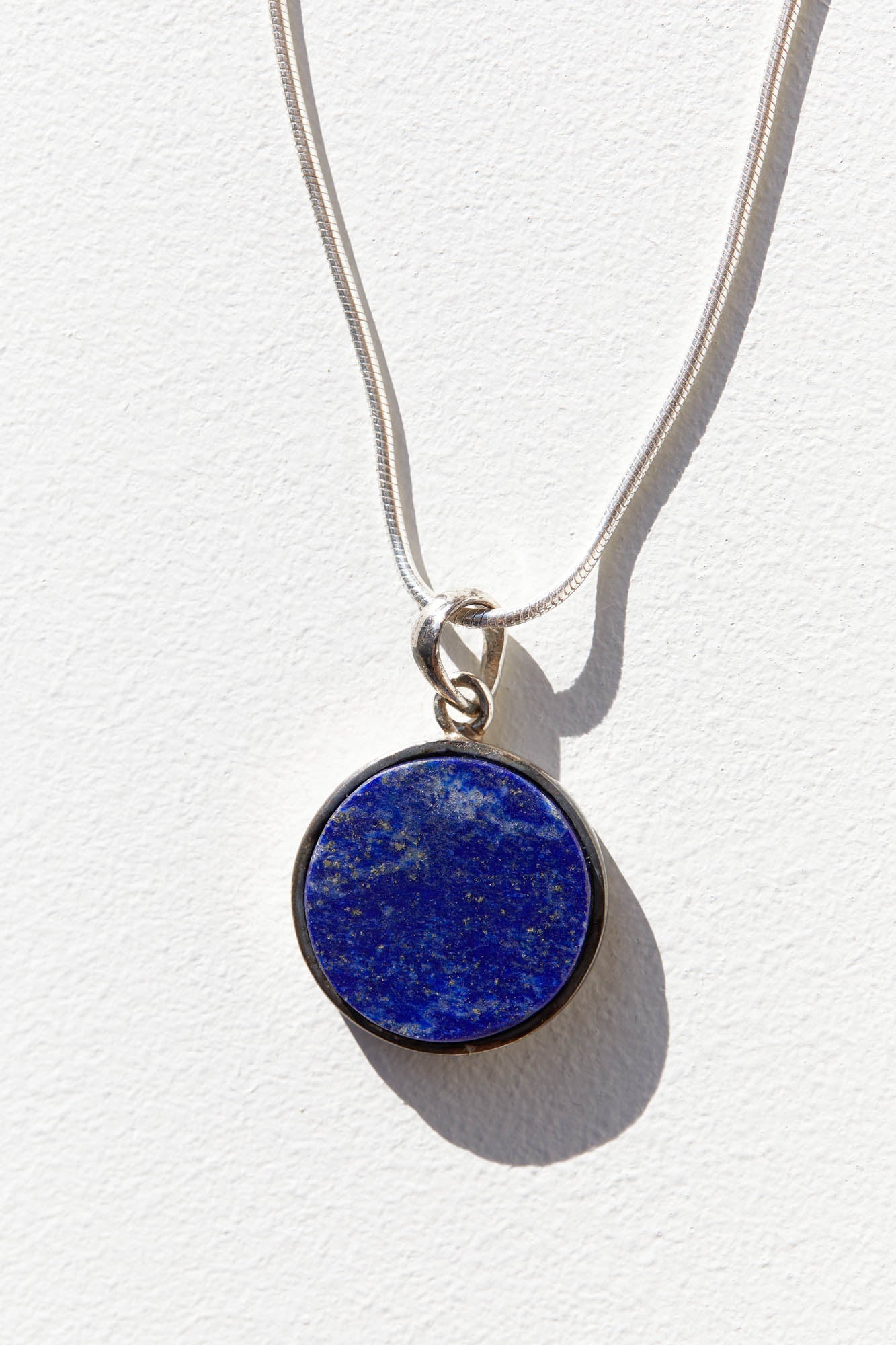 Lapis Lazuli Round Pendant & Necklace