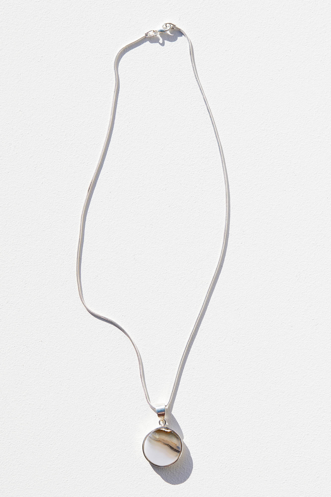 Agate Round Pendant Necklace