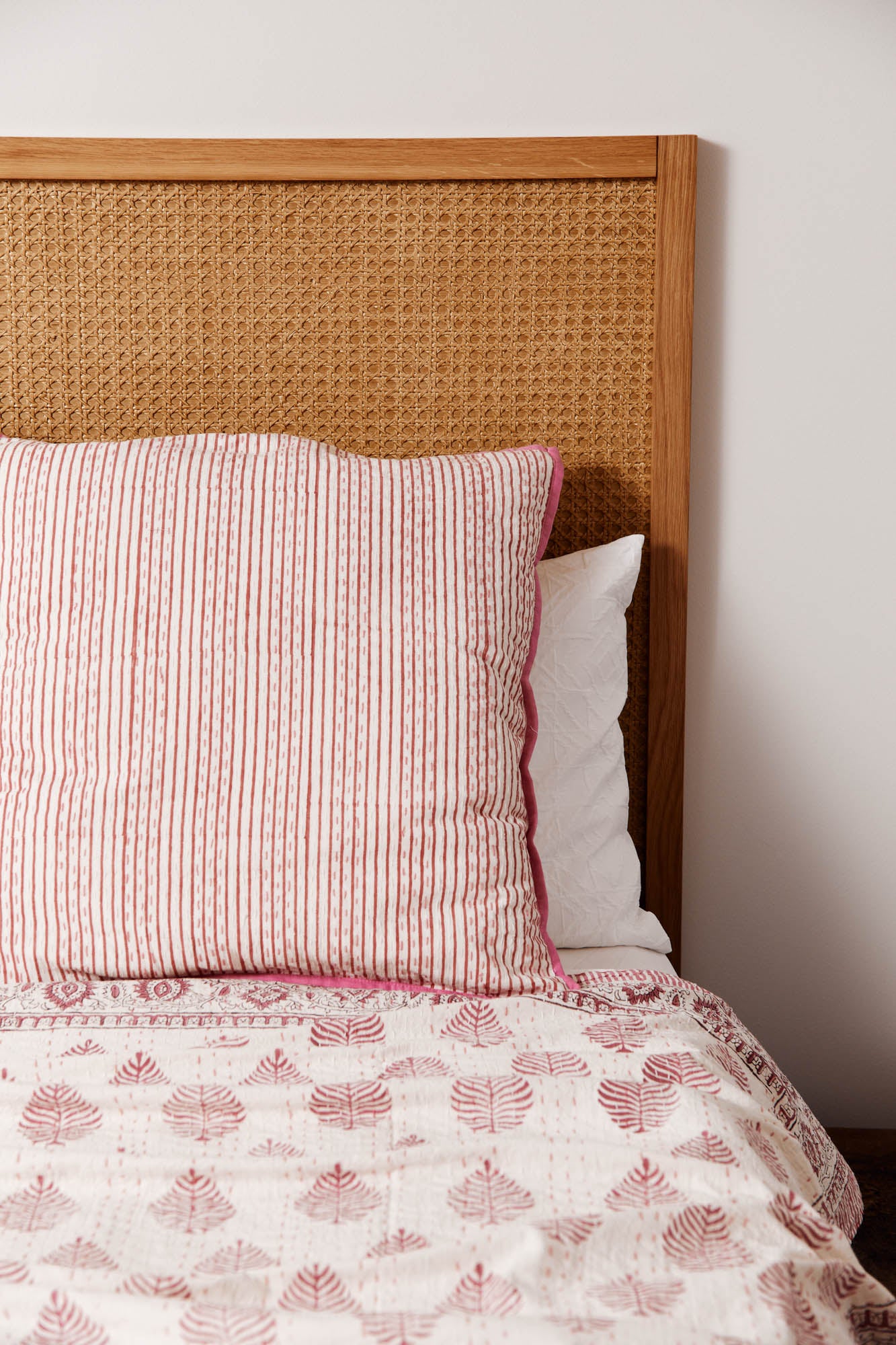 Kantha European Pillowcase Rose Pink