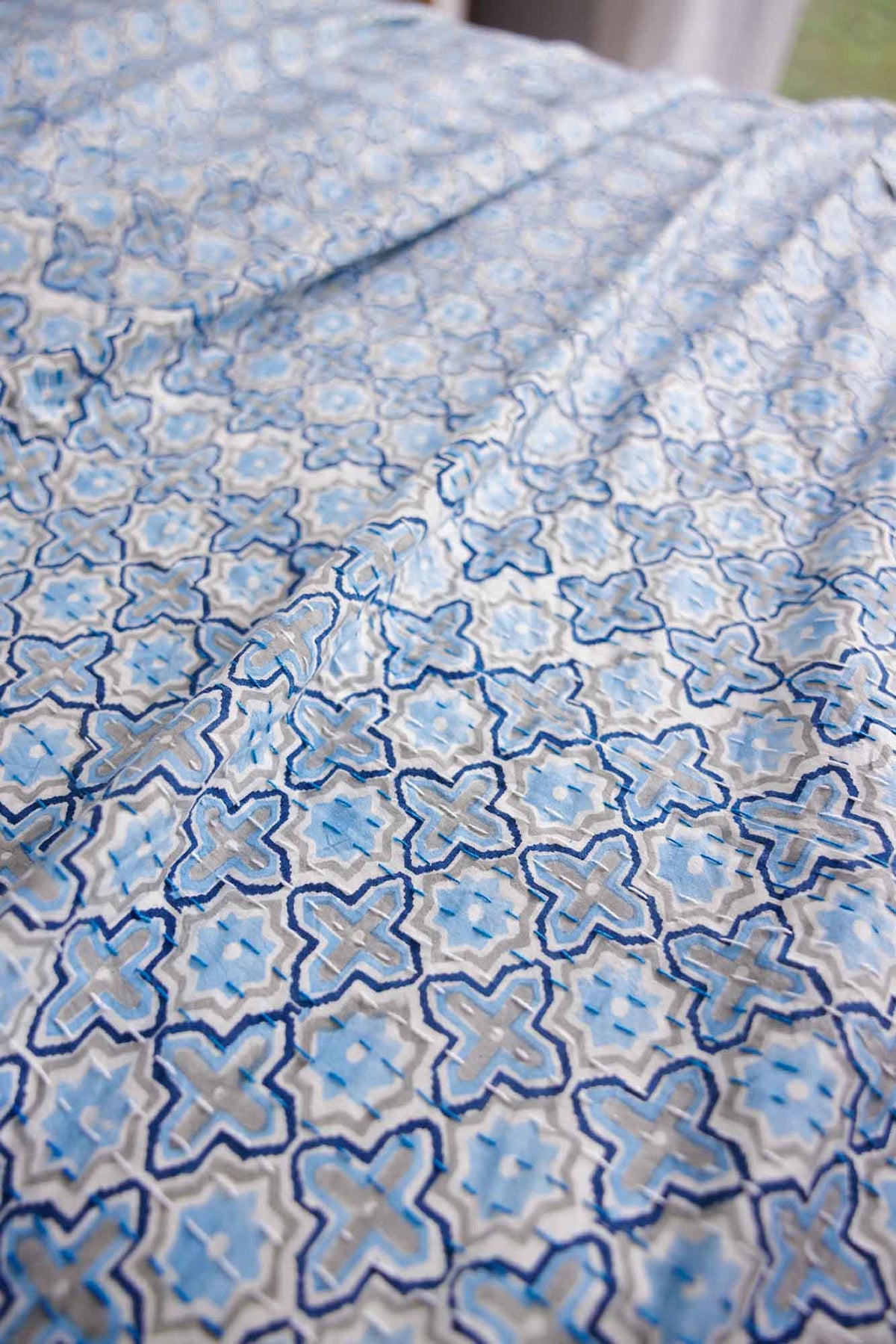Kantha Quilt Sky Blues