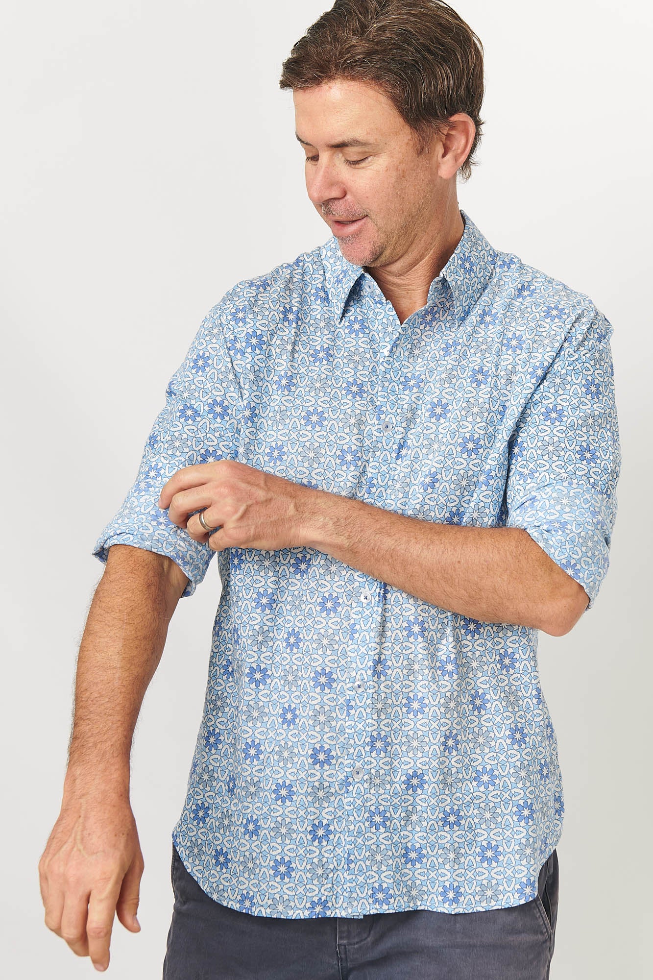 Mr Darcy Mens Shirt Ocean Mosaic