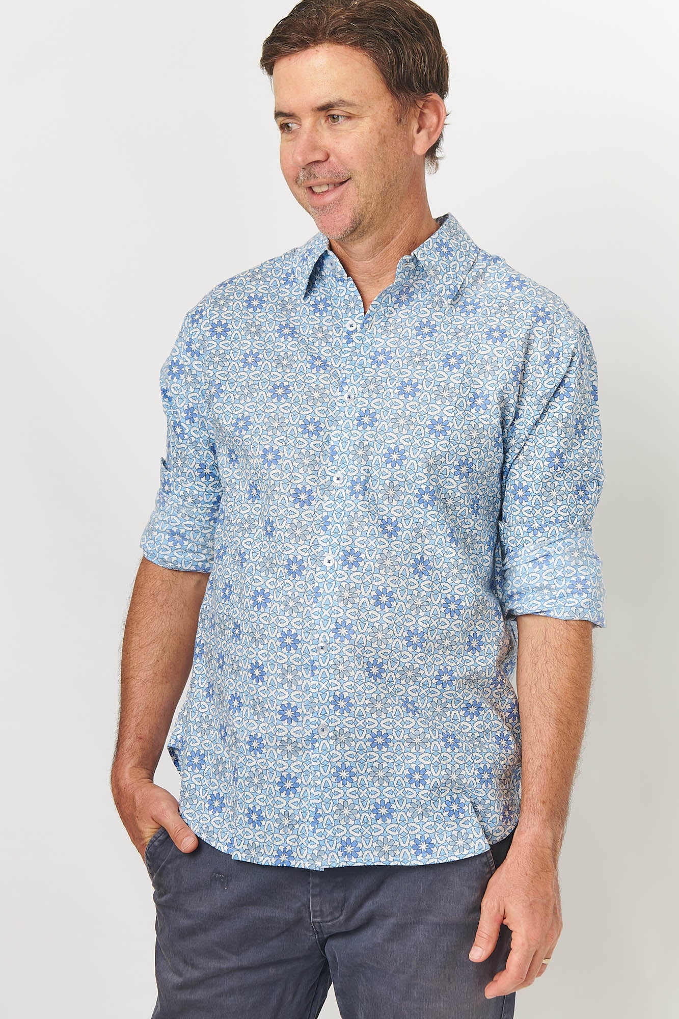 Mr Darcy Mens Shirt Ocean Mosaic